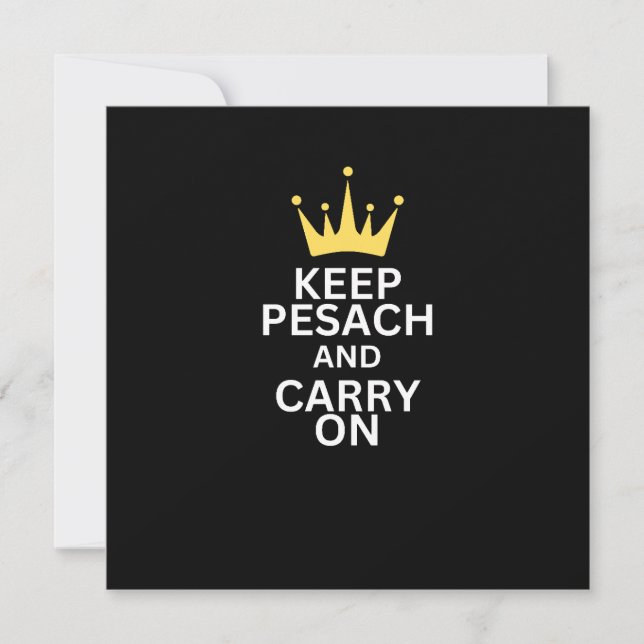 Keep Pesach and Carry On Passover Greeting Card (Front)