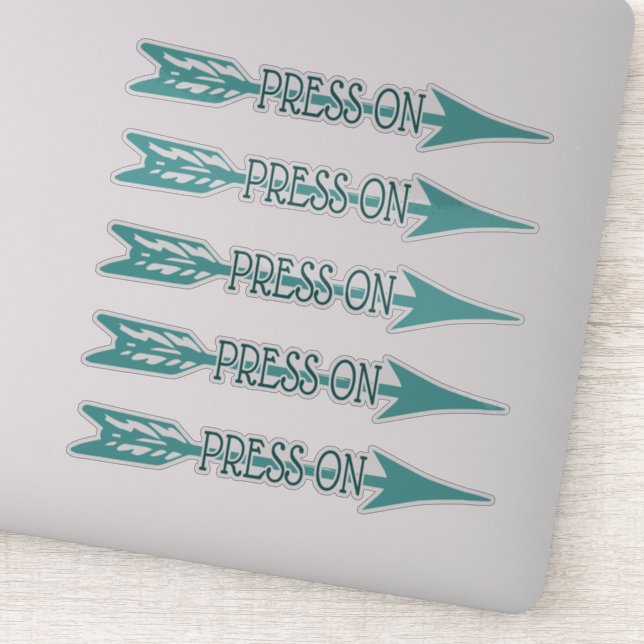 Keep pressing on! don't give up! Graphic in Teal (Detail)