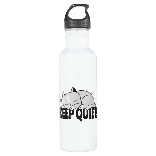 Keep quiet Lazy sleeping cat 710 Ml Water Bottle (Front)