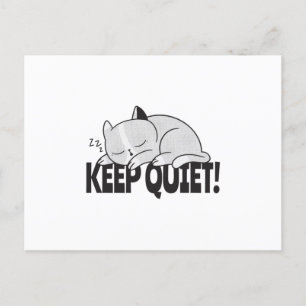 Keep quiet Lazy sleeping cat Postcard