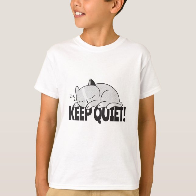Keep quiet Lazy sleeping cat T-Shirt (Front)