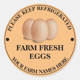 Keep Refrigerated Custom Egg Sticker