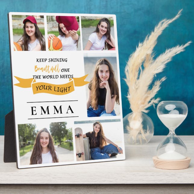 Keep Shining 2026 Graduation Multi Photo  Gift Plaque (Side)
