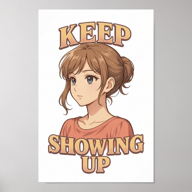 Keep Showing Up Shojo PNG for DTF & Crafts Poster (Front)