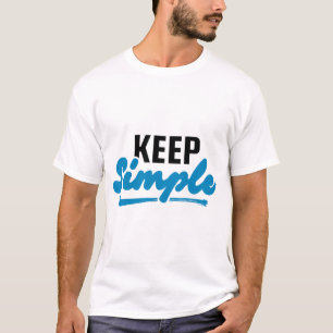 KEEP SIMPLE Two-Tone Motivational Graphic T-Shirt