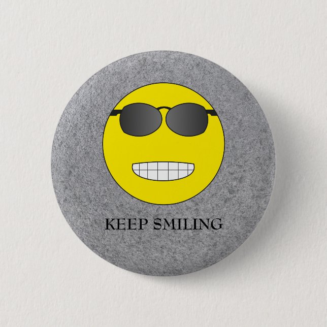 Keep Smiling 2 Inch Round Button (Front)