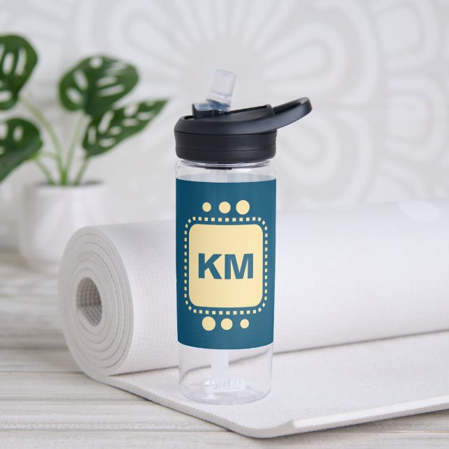 Keep smiling add initials blue yellow CamelBak Water Bottle (Yoga)