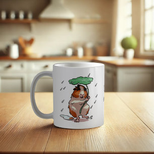 Keep Smiling Happy Guinea Pig Enjoying The Rain Coffee Mug