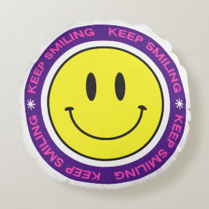 Keep Smiling Round Pillow