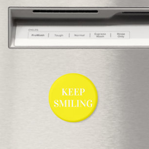 Keep Smiling, yellow white Magnet