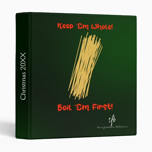 Keep Spaghetti Whole Christmas Restaurant Binder (Front/Spine)