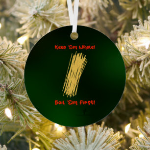 Keep Spaghetti Whole It. Rest. Christmas Round Metal Ornament