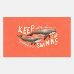 Keep Swimming Whales Sticker