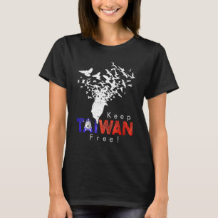 Keep Taiwan Free Taiwanese Flag Peace Birds Pray F T-Shirt
