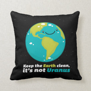 Keep The Earth Clean Throw Pillow