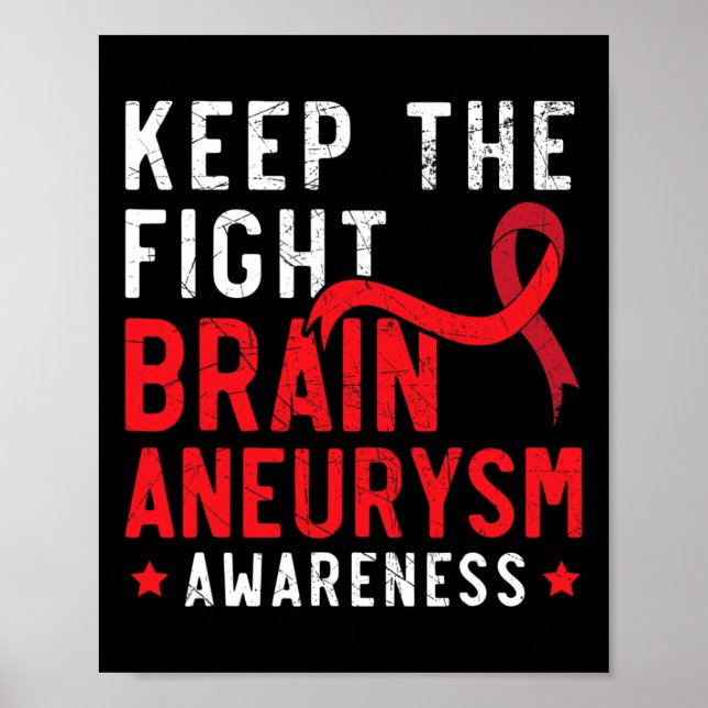 Keep The Fight Brain Aneurysm Aneurysm Awareness  Poster (Front)