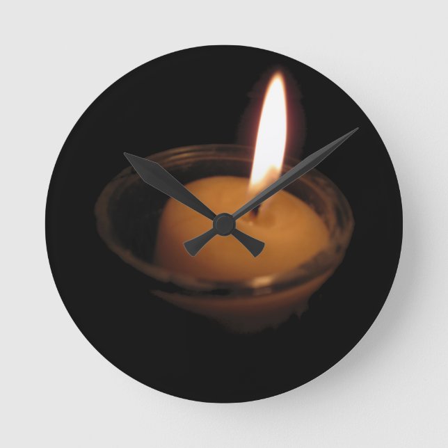 Keep the Flame Burning Candle Round Clock (Front)