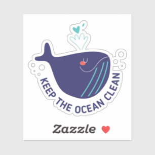 Keep the Ocean Clean Custom Shape Sticker