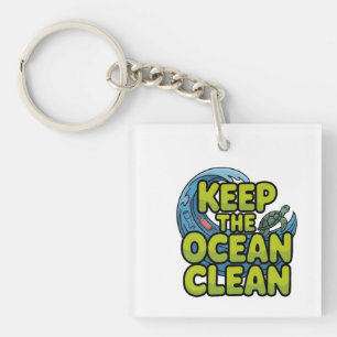 Keep The Ocean Clean Sea Turtle Awareness Keychain