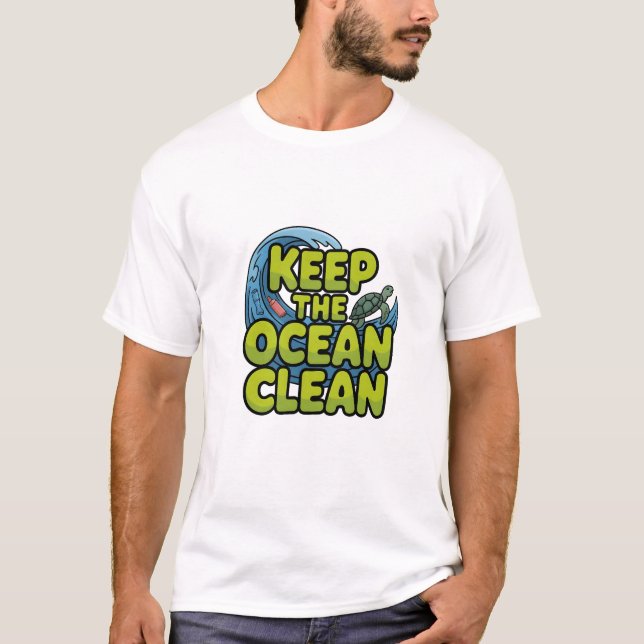 Keep The Ocean Clean Sea Turtle Awareness T-Shirt (Front)