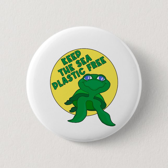 Keep The Sea Plastic Free 2 Inch Round Button (Front)