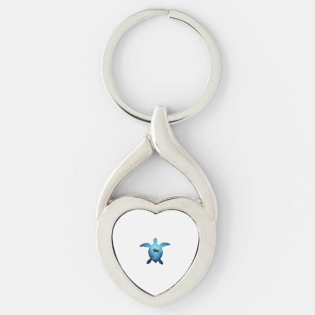 Keep The Sea Plastic Free Save The Sea Turtles T-S Keychain (Front)