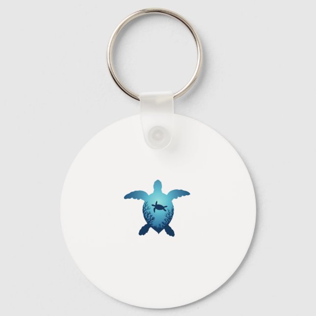 Keep The Sea Plastic Free Save The Sea Turtles T-S Keychain (Front)