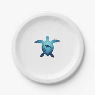 Keep The Sea Plastic Free Save The Sea Turtles T-S Paper Plate