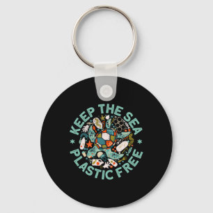 Keep The Sea Plastic Free Save Turtles Ocean Conse Keychain