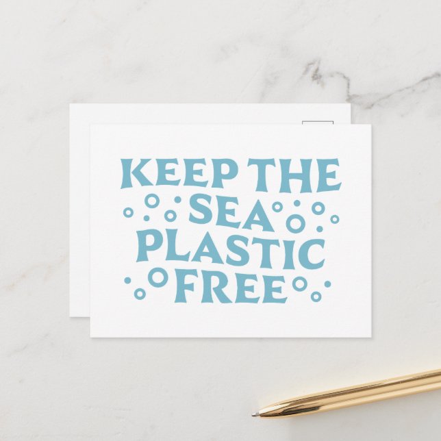 Keep the sea plastic free stop pollution postcard (Front/Back In Situ)