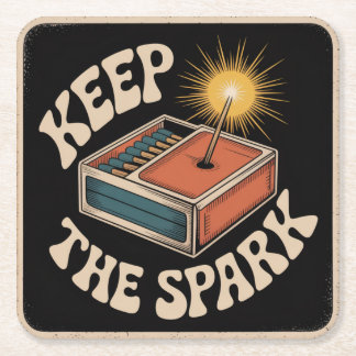Keep The Spark Square Paper Coaster