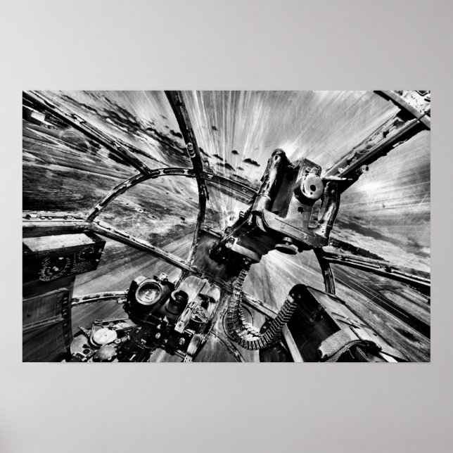 Keep Them Flying - Bombardier Monochrome Poster (Front)