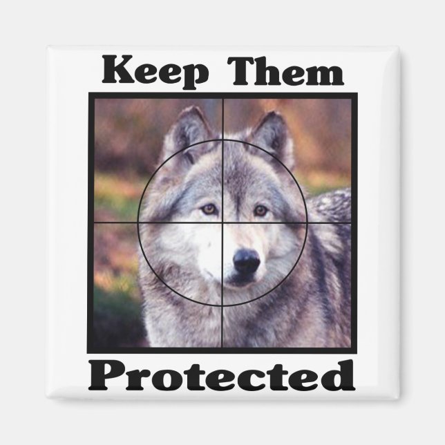 Keep them Protected - Wolf Magnet (Front)
