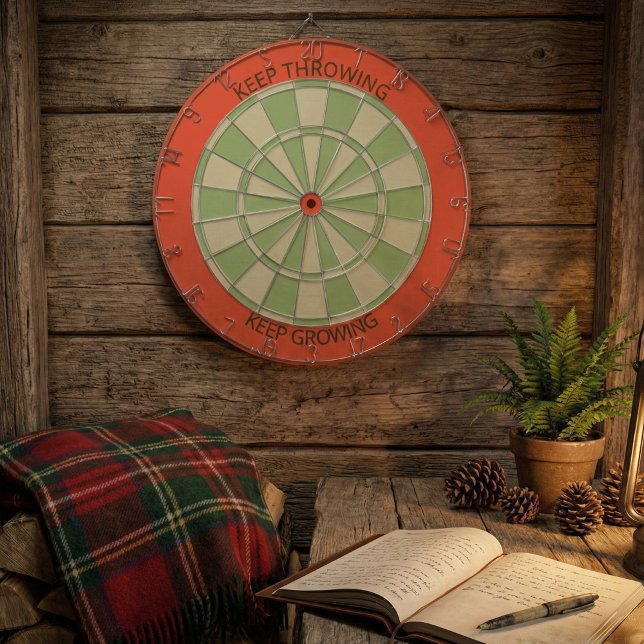 Keep Throwing Keep Growing Minimalist Sage Green Dartboard (Creator Uploaded)