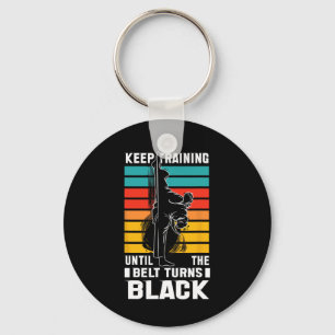 Keep Training Until The Bellt Turns Black Keychain