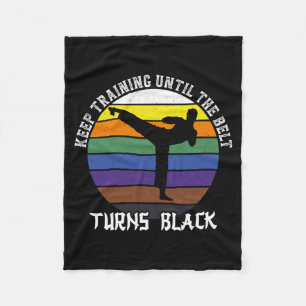 Keep Training Until The Belt Turns Black Retro Fleece Blanket