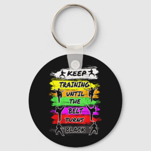 Keep Training Until The Belt Turns Black Retro Keychain