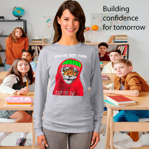 Keep Trying Winter Tiger, Personalize Text T-Shirt