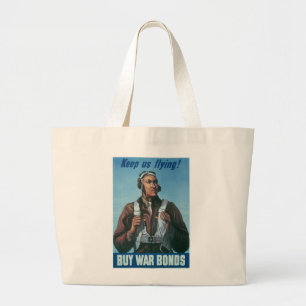 Keep Us Flying ~ Tuskeege Airman Large Tote Bag