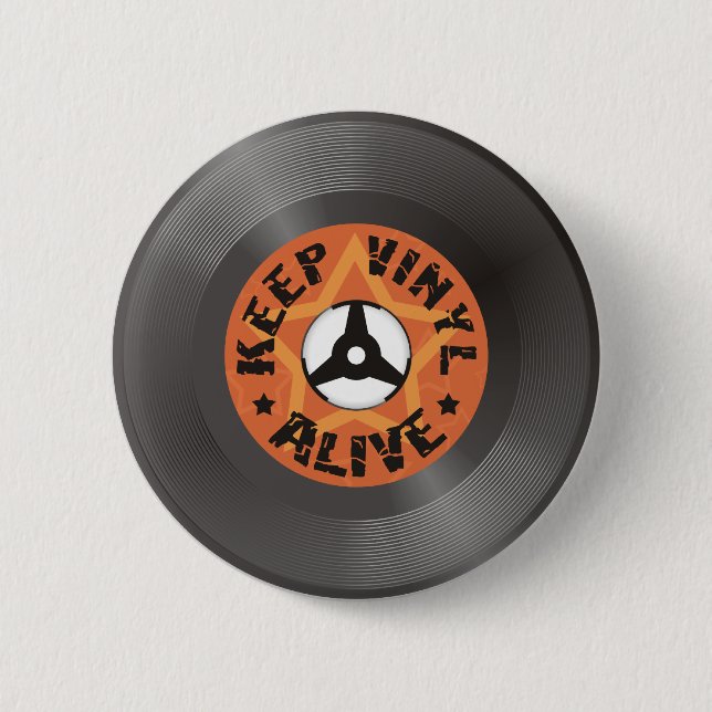 Keep Vinyl Alive 2 Inch Round Button (Front)