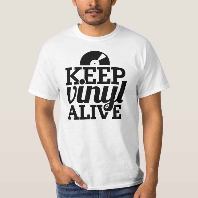 Keep Vinyl Alive T-Shirt - Dj's, Mixing - White (Front)