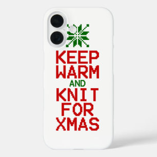 Keep Warm and Knit for Xmas iPhone 16 Case