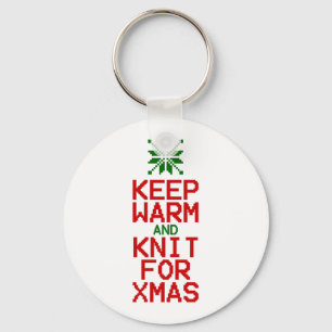 Keep Warm and Knit for Xmas Keychain