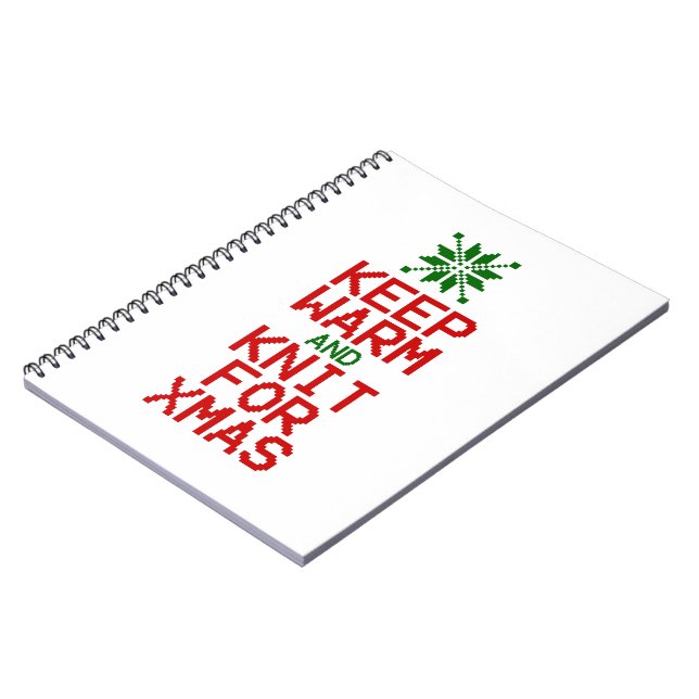 Keep Warm and Knit for Xmas Notebook (Left Side)