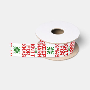 Keep Warm and Knit for Xmas Satin Ribbon