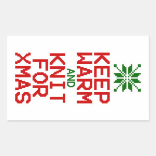 Keep Warm and Knit for Xmas Sticker