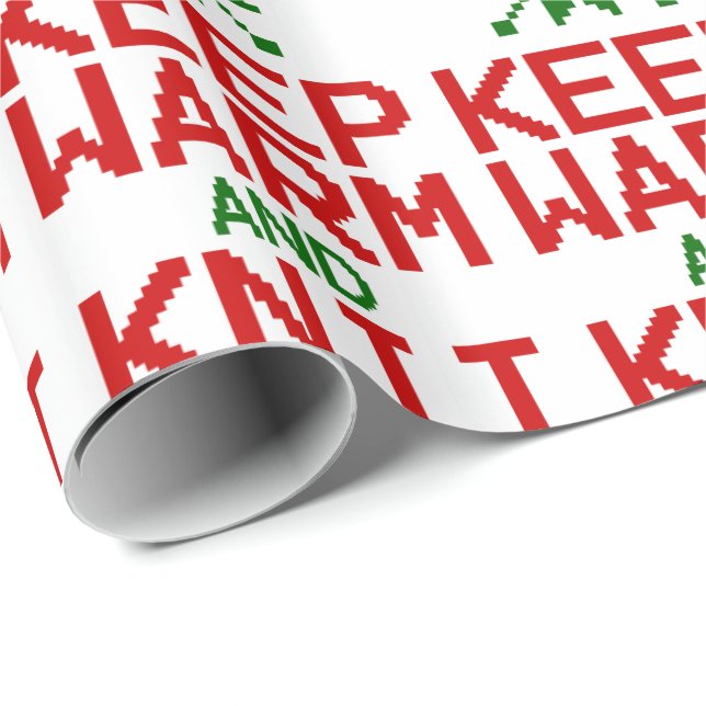 Keep Warm and Knit for Xmas Wrapping Paper (Roll Corner)
