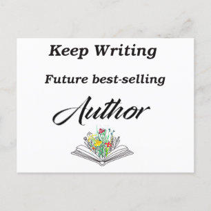 Keep Writing Future Best-Selling Author Motivation Holiday Postcard