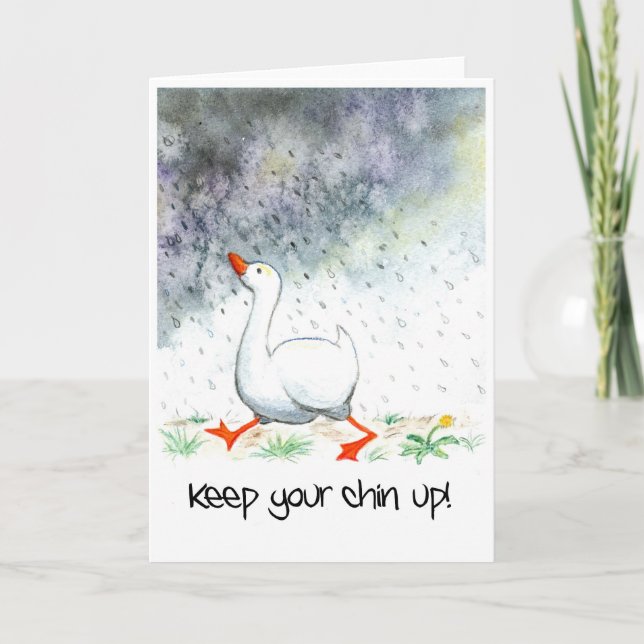 'Keep Your Chin Up!' Greeting Card (Front)