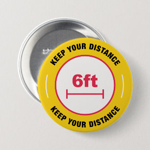 Keep Your Distance 3 Inch Round Button